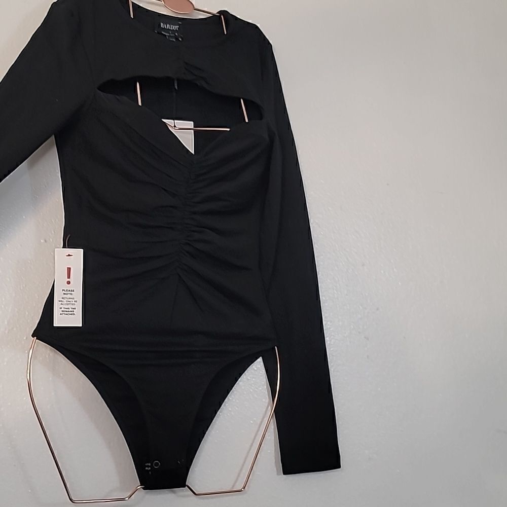 Bardot Nwt Black CutOut Jersey Body Suit